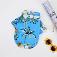 HKM-2788669 Summer Hawaiian Shirt for Large Dogs and Cats, Lightweight Polyester, Multiple Floral Designs, Various Sizes Available