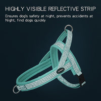 HKM-2789565 Reflective Chest Strap with Traction Rope for Small to Large Dogs in Black, Green, Orange, Dark Blue