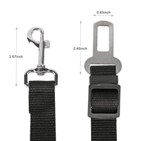 HKM-2790077 Adjustable Pet Seat Belt Leash for Dogs and Cats ¨C Safety Harness Car Straps with Swivel Carabiner, Nylon Fabric, 1.37ft-2.2ft Length