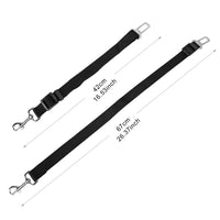 HKM-2790077 Adjustable Pet Seat Belt Leash for Dogs and Cats ¨C Safety Harness Car Straps with Swivel Carabiner, Nylon Fabric, 1.37ft-2.2ft Length