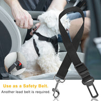 HKM-2790077 Adjustable Pet Seat Belt Leash for Dogs and Cats ¨C Safety Harness Car Straps with Swivel Carabiner, Nylon Fabric, 1.37ft-2.2ft Length