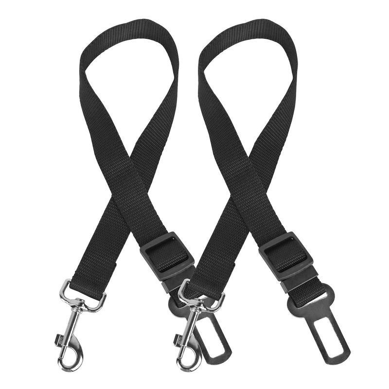 HKM-2790077 Adjustable Pet Seat Belt Leash for Dogs and Cats ¨C Safety Harness Car Straps with Swivel Carabiner, Nylon Fabric, 1.37ft-2.2ft Length