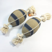 HKM-2791101 Linen Cotton Rope Dog Toy - Bite Resistant Rugby Style for Training