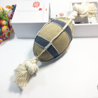HKM-2791101 Linen Cotton Rope Dog Toy - Bite Resistant Rugby Style for Training