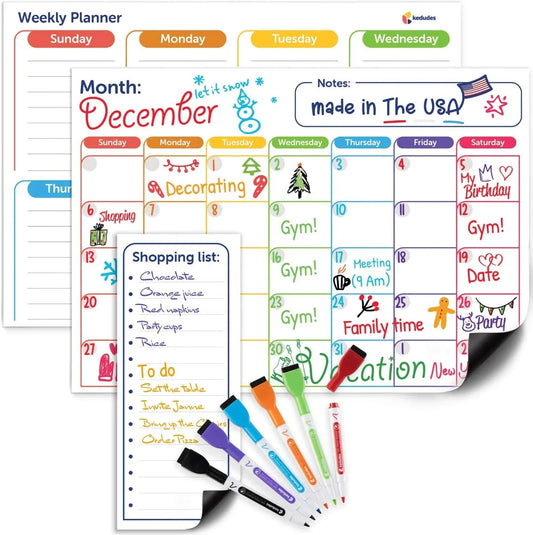 HKM-279187 Magnetic Acrylic Wall Calendar for Kids - Interactive Fridge Magnet Planner