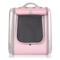 HKM-2792509 Portable Cat Backpack in Soft Polyester - Agate Gray, Lemon Yellow, Light Peach Pink, Light Blue, Navy Green Leaves