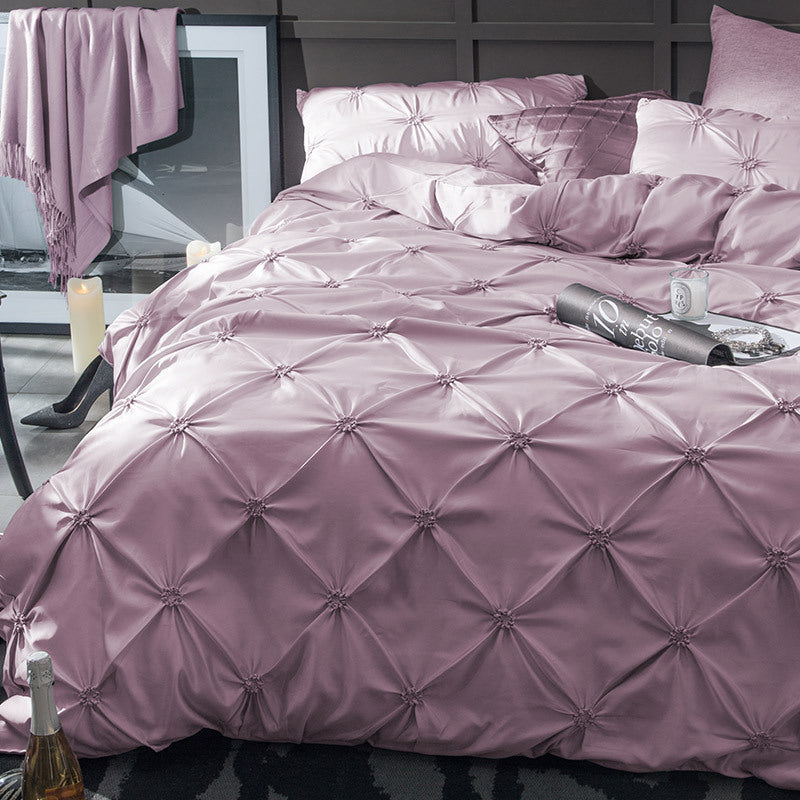 HKM-279379 Gorgeous Nature Color Imitated Silk Satin Bed Set - 3 Piece Children's and Adults' Bedding