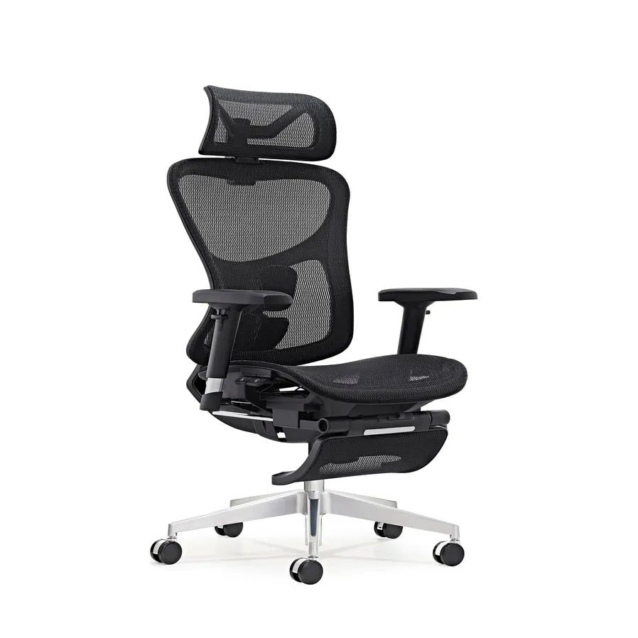 HKM-279507 Ergonomic Adjustable Mesh Executive Office Chair with Footrest and Swivel Function