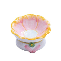 HKM-2796221 Ceramic Cat Bowl in Pink, Blue, Yellow, and Green - Stylish Food Holder for Pets
