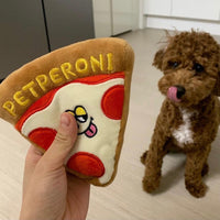 HKM-279699 Interactive Sausage-Flavored Dog Pizza Toy with BB Calls and Crinkle Sounds