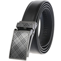 HKM-279763 Cowhide Leather Men's Automatic Buckle Slide Belt - Model LY33-30015-1
