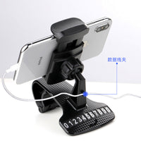 HKM-279763 Multifunctional Dashboard Phone Holder for 4-6.2-inch Devices - PVC Clip Support in Black and Red
