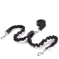 HKM-279763 Retractable Double-Headed Dog Pull Rope Leash - Nylon, Black, Scalable, Suitable for Dogs