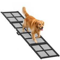 HKM-2800189 Folding Dog Car Ramp - Extra Long 75.2", Non-Slip Surface for Large & Senior Pets, Portable Design