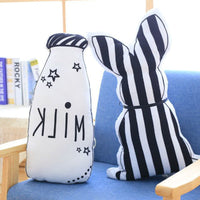 HKM-280019 Animal Plush Doll Pillow with Rabbit and Bottle Design - Soft PP Cotton Cushion for Kids