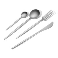 HKM-280083 24-Piece Gold Stainless Steel Flatware Set with Gift Box for Parties and Weddings