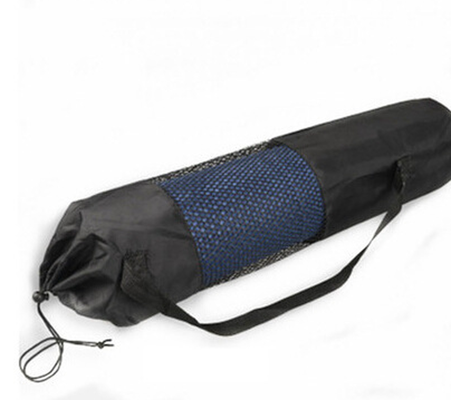HKM-280083 Black Mesh Yoga Bag – Portable Nylon Pilates Carrier with Adjustable Strap, Washable and Ideal for Yoga Essentials (Mat Not Included)