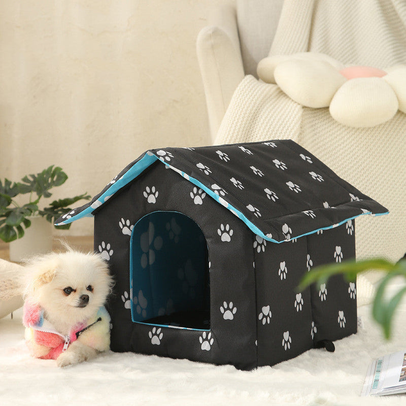 HKM-2801853 Waterproof Foldable Washable Pet Kennel for Dogs and Cats in Camouflage, Army Green, Brown, and Black Paw Print