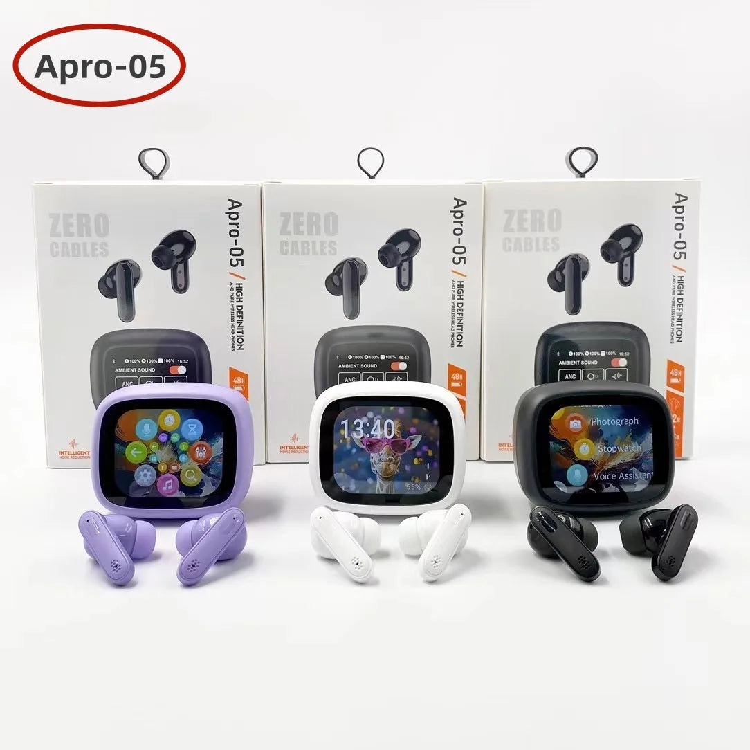 HKM-280211 Wireless In-Ear Headset with Smart Screen and Blue LED Battery Indicator – Noise Reduction for Clear Calls