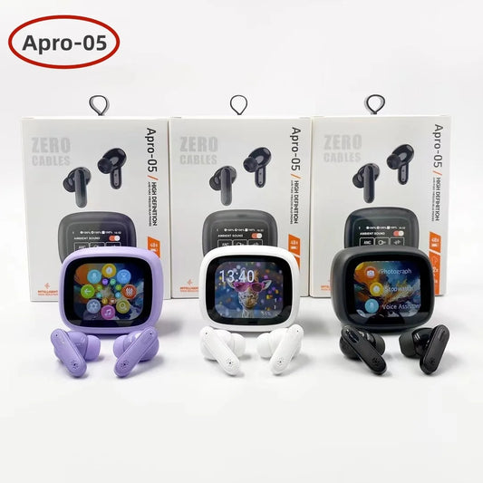 HKM-280211 Wireless In-Ear Headset with Smart Screen and Blue LED Battery Indicator – Noise Reduction for Clear Calls