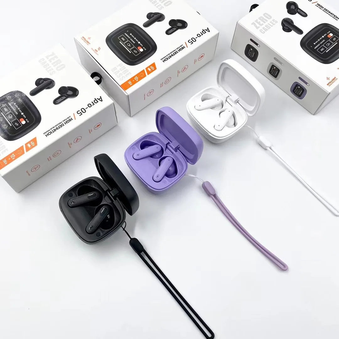 HKM-280211 Wireless In-Ear Headset with Smart Screen and Blue LED Battery Indicator – Noise Reduction for Clear Calls