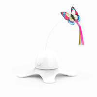 HKM-2802621 Automatic 360-Degree Rotating Cat Toy with Butterfly and Stable Base