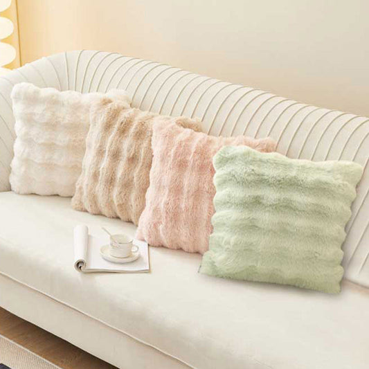 HKM-280339 Cream Puff Plush Cushion Pillow - Modern Simple Design, 43x43cm, Available in Multiple Styles