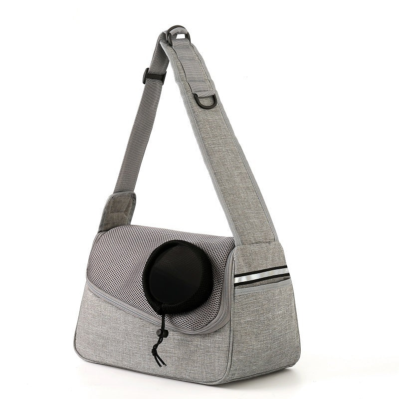 HKM-2804029 One Shoulder Crossbody Pet Bag in Light Grey, Royal Blue, Azure, Coffee, Light Pink, Black, Wine Red - Medium Capacity Oxford Cloth