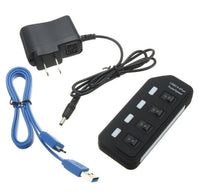 HKM-280403 7-Port USB 3.0 Hub with Hot Swap and Overload Protection - Compact and Portable Design