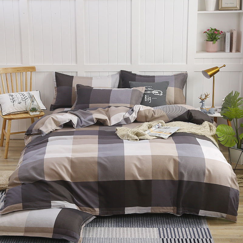 HKM-280531 Cozy Thickened Ground Wool Four-Piece Plant Cashmere Bedding Set in Multiple Sizes