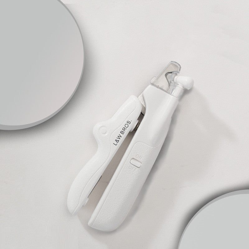 HKM-2805565 LED Light Pet Nail Clippers for Small Dogs and Cats - Stainless Steel Nail Trimmer with Built-in Nail File and Collection Design