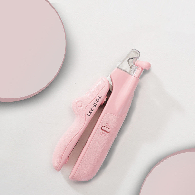 HKM-2805565 LED Light Pet Nail Clippers for Small Dogs and Cats - Stainless Steel Nail Trimmer with Built-in Nail File and Collection Design