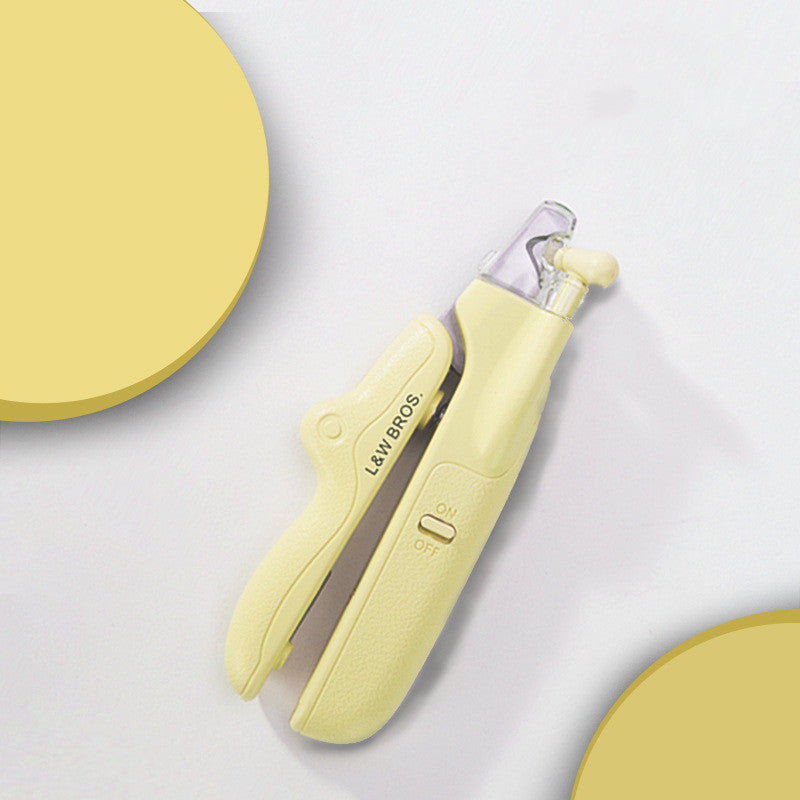 HKM-2805565 LED Light Pet Nail Clippers for Small Dogs and Cats - Stainless Steel Nail Trimmer with Built-in Nail File and Collection Design