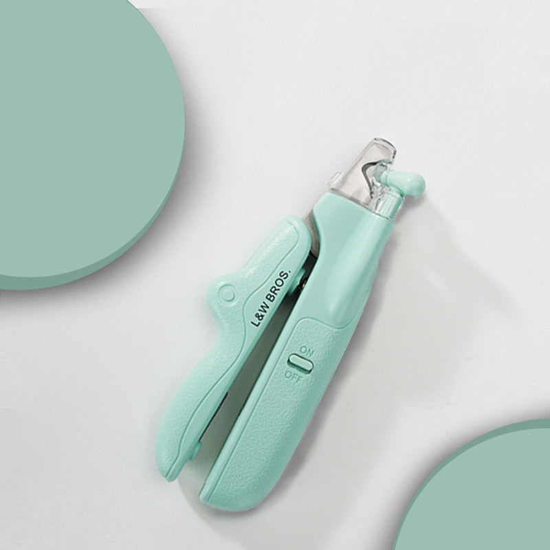 HKM-2805565 LED Light Pet Nail Clippers for Small Dogs and Cats - Stainless Steel Nail Trimmer with Built-in Nail File and Collection Design