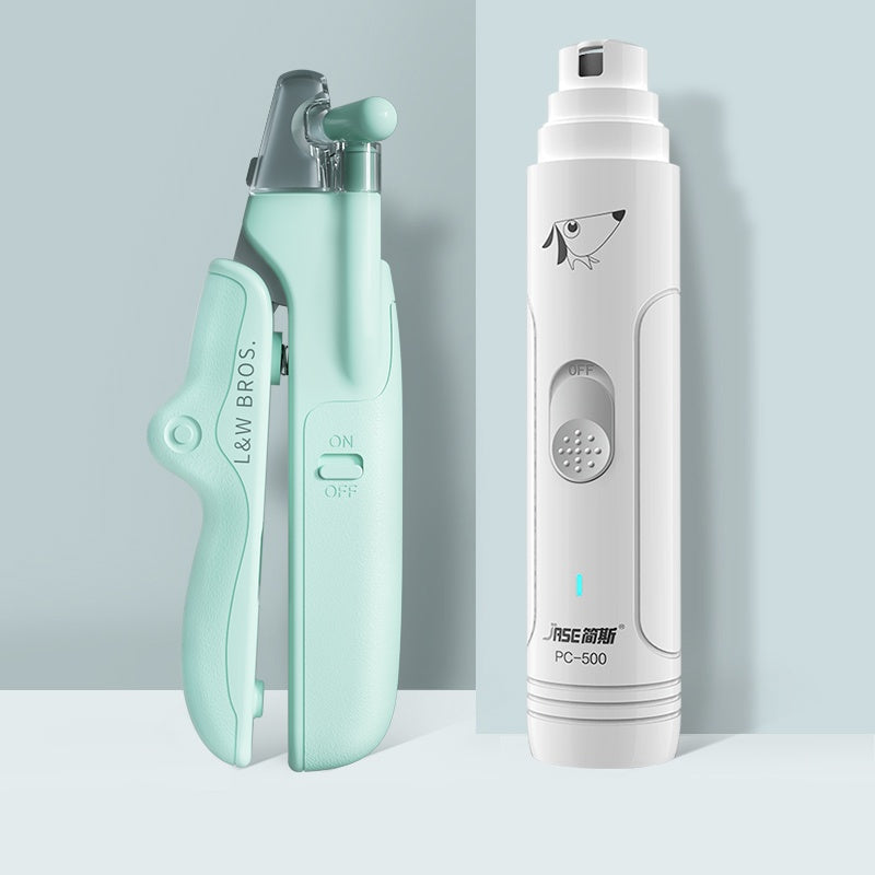 HKM-2805565 LED Light Pet Nail Clippers for Small Dogs and Cats - Stainless Steel Nail Trimmer with Built-in Nail File and Collection Design