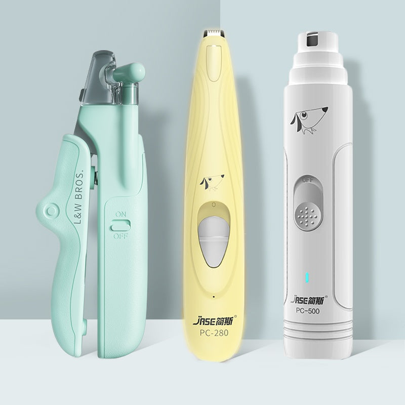 HKM-2805565 LED Light Pet Nail Clippers for Small Dogs and Cats - Stainless Steel Nail Trimmer with Built-in Nail File and Collection Design