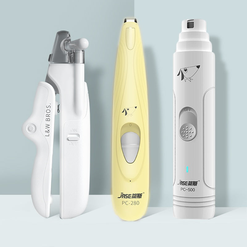 HKM-2805565 LED Light Pet Nail Clippers for Small Dogs and Cats - Stainless Steel Nail Trimmer with Built-in Nail File and Collection Design