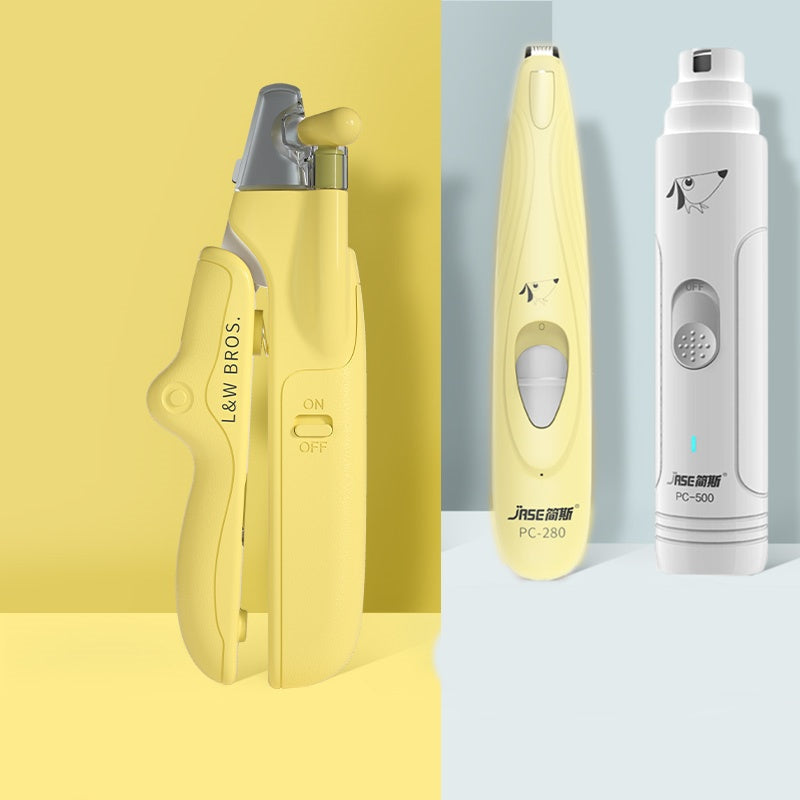 HKM-2805565 LED Light Pet Nail Clippers for Small Dogs and Cats - Stainless Steel Nail Trimmer with Built-in Nail File and Collection Design
