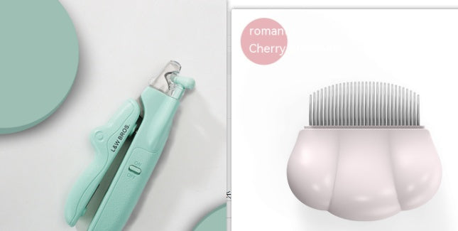HKM-2805565 LED Light Pet Nail Clippers for Small Dogs and Cats - Stainless Steel Nail Trimmer with Built-in Nail File and Collection Design