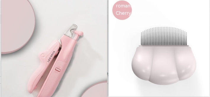 HKM-2805565 LED Light Pet Nail Clippers for Small Dogs and Cats - Stainless Steel Nail Trimmer with Built-in Nail File and Collection Design