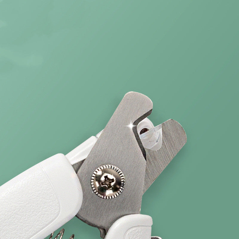 HKM-2805565 LED Light Pet Nail Clippers for Small Dogs and Cats - Stainless Steel Nail Trimmer with Built-in Nail File and Collection Design