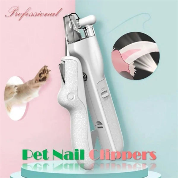 HKM-2805565 LED Light Pet Nail Clippers for Small Dogs and Cats - Stainless Steel Nail Trimmer with Built-in Nail File and Collection Design