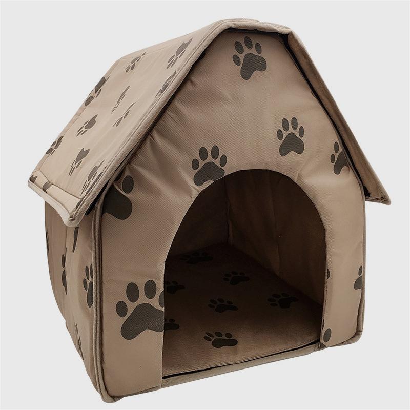 HKM-2805821 Cozy Brown Dog and Cat Cloth House for Relaxation and Leisure