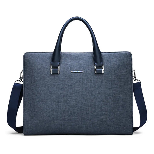 HKM-280595 Large Capacity Leather Computer Bag for Business with Shoulder and Diagonal Strap