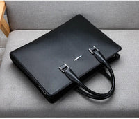HKM-280595 Large Capacity Leather Computer Bag for Business with Shoulder and Diagonal Strap