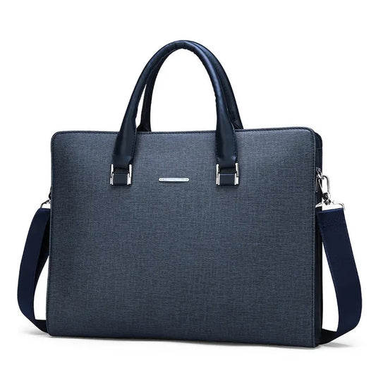 HKM-280595 Large Capacity Leather Computer Bag for Business with Shoulder and Diagonal Strap