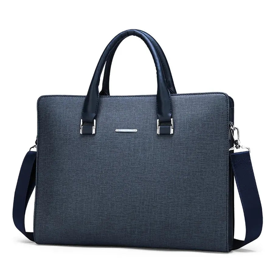 HKM-280595 Large Capacity Leather Computer Bag for Business with Shoulder and Diagonal Strap
