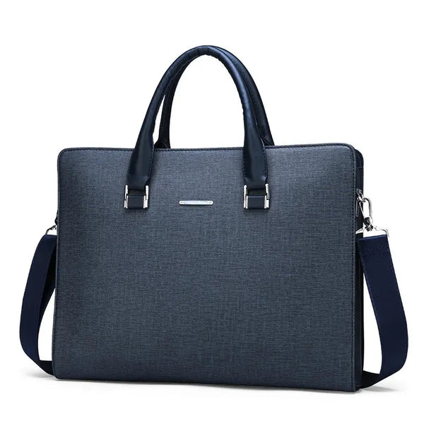HKM-280595 Large Capacity Leather Computer Bag for Business with Shoulder and Diagonal Strap