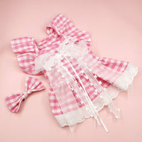 HKM-2806333 Lace Princess Plaid Gauze Skirt for Dogs in Black Daisy, Pink Daisy, and Pink Plaid Bow