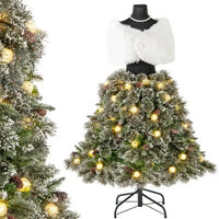 HKM-280659 5 FT Pre-Lit Artificial Christmas Mannequin Tree - Elegant Holiday Decor
